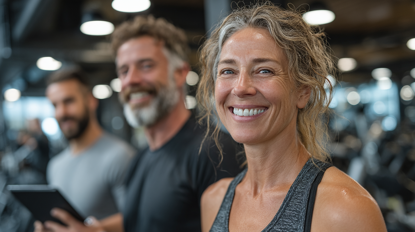 Активні старші люди займаються фітнесом